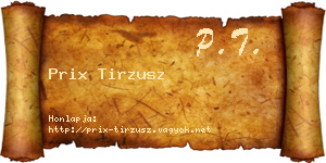 Prix Tirzusz névjegykártya